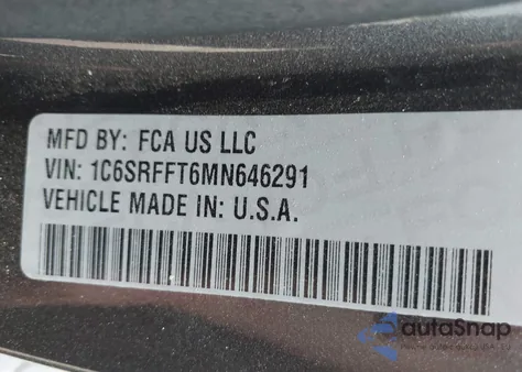 2021 Ram 1500 Big Horn 4X4 5'7 Box z USA, uszkodzony, nr VIN 1C6SRFFT6MN646291